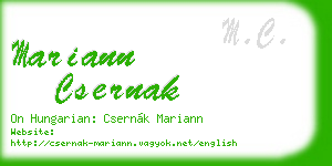 mariann csernak business card