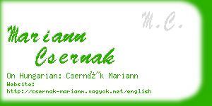 mariann csernak business card